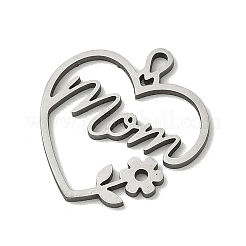 Mother's Day Hollow 201 Stainless Steel Pendants&nbsp;STAS-B136-06P