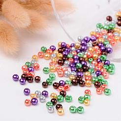 ハロウィンミックスパールカラーのガラスパールビーズ  ミックスカラー  4mm  穴：1mm  約400個/袋&nbsp;HY-X006-4mm-07