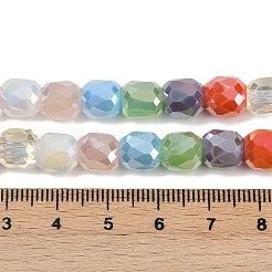 電気メッキガラスビーズセット  バレル  多面カット  ミックスカラー  7.5~8x7.5~8mm  穴：1.2mm  約48~49個/連  15.39~15.75''（39.1~40センチメートル）&nbsp;EGLA-G039-03A-02