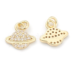 Brass Clear Cubic Zirconia Charms&nbsp;ZIRC-B010-16G