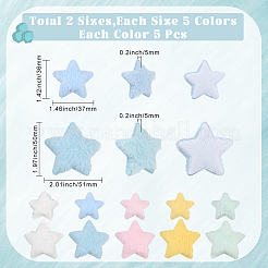 50Pcs 10 Colors Single Face Wool Fibre Cabochons&nbsp;FIND-SC0020-32