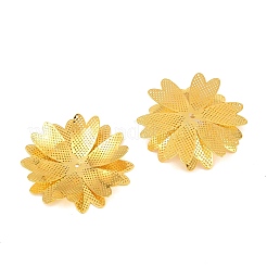 真鍮フィリグリーカボション  花  ゴールドカラー  28x27x4.5mm&nbsp;KK-CBACEE9-02B-G