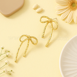 2 Pairs 2 Colors Bowknot Brass Stud Earrings&nbsp;EJEW-GO0002-03