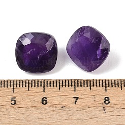 天然石アメジストカボション  正方形  多面カット  14x14x9.5mm&nbsp;G-D348-04A