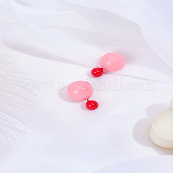1Pair Plastic Round Stud Earrings&nbsp;EJEW-LP0012-06C