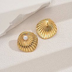 Elegant 201 Stainless Steel Textured Rhombus Stud Earrings&nbsp;YK4954