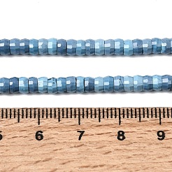 合成ターコイズヒシビーズ連売り  ファセットロンデル  4x2.5mm  穴：0.9mm  約151~155個/連  14.57''~14.96''（37~38センチメートル）&nbsp;G-A299-A09-01
