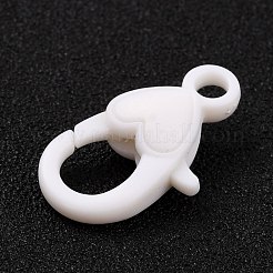 プラスチックカニカン  ハート  ホワイト  22.5x13x6.5mm  穴：3mm&nbsp;PALLOY-F017-01B