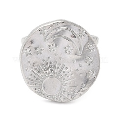 Non-Tarnish 304 Stainless Steel Sun & Moon Planet Open Cuff Ring for Women&nbsp;RJEW-B027-20P