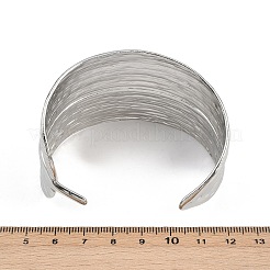 女性用304ステンレススチールカフバングル  葉  ステンレス鋼色  内径：2-3/8インチ（6.1cm）&nbsp;BJEW-P362-03P