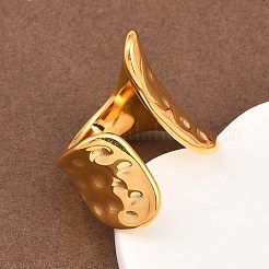 304ステンレススチールカフオープンリング  イオンプレーティング（ip）  18KGP本金メッキ  18KGP本金メッキ  6.5~28mm  内径：18mm&nbsp;RJEW-D336-02G
