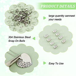 304ステンレススチールスナップオンベイル  ステンレス鋼色  9x4x6mm  ピン：0.6mm  100個/箱&nbsp;STAS-UN0011-33P