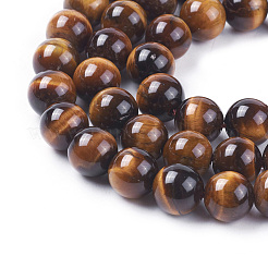 天然石タイガーアイビーズ連売り  ラウンド  8mm  穴：1mm  約46~48個/連  15インチ&nbsp;G-E528-02A