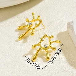 Alloy & Crystal Rhinestone Abstract Liquid Splash Stud Earrings for Women&nbsp;WG8144F-01