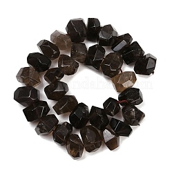 天然石スモーキークォーツビーズ連売り  多面カット  ナゲット  12~13x16~19x12~14mm  穴：0.9mm  約29~31個/連  14.37~15.28''（36.5~38.8センチメートル）&nbsp;G-F796-D06-01