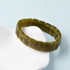Rectangle Natural Lemon Jade Beads Stretch Bracelets for Women Men&nbsp;BJEW-Z149-01H