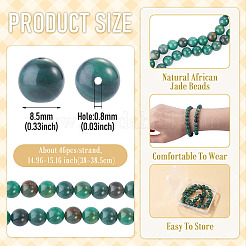 1Strand Natural African Jade Beads Strands&nbsp;G-TA0003-50B