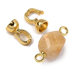 Rack Plating Brass and Topaz Jade Flod Over Clasps&nbsp;KK-B103-10G