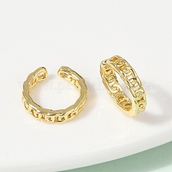真鍮カフイヤリング  鉛フリー＆カドミウムフリー  長持ちメッキ  C字型  18KGP本金メッキ  12x3mm&nbsp;EJEW-H154-04G