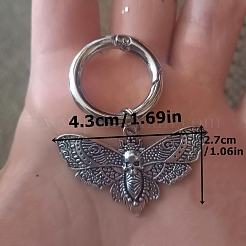 蛾の合金の靴チャーム  スプリングゲートリング付き  靴の装飾用  アンティークシルバー＆プラチナ  ペンダント：27x43mm&nbsp;PW-WG11959-01