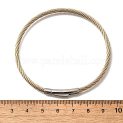 女性用304ステンレススチールバングル  本金メッキ&ステンレススチールカラー  1/8インチ（0.3cm）  内径：2-3/8インチ（5.95cm）&nbsp;BJEW-C091-02C-GP
