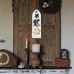 Boho Style Wall Mounted Wood Candle Holder Stand&nbsp;AJEW-WH0378-004