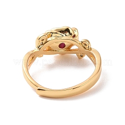 Cerise Cubic Zirconia Rose of Life Adjustable Ring&nbsp;RJEW-P035-06G