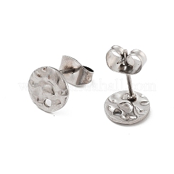 304ステンレススチールスタッドピアスファインディング  ステンレス鋼色  フラットラウンド  8mm  穴：1.4mm  ピン：0.5mm&nbsp;STAS-Z091-02P-07