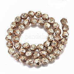 Electroplated Natural Lava Rock Bead Strands&nbsp;G-T131-39LG