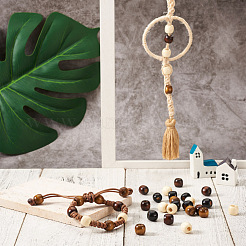400Pcs 2 Style Natural Wood Beads&nbsp;WOOD-CD0001-32