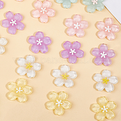 40pcs Sakura Series Opaque Resin Cabochons&nbsp;CRES-SP0001-17