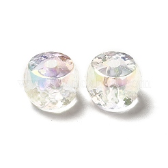 UVメッキ透明アクリルビーズ  ABカラーメッキ  ドラム  透明  13x10mm  穴：3mm&nbsp;PACR-M001-06