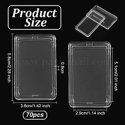 長方形 PVC プラスチック コイン ディスプレイ ボックス  コイン収集用  透明  58x36x8mm  内径：51x29mm&nbsp;CON-WH0001-37