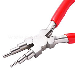 6-in-1ベイルメイキングプライヤー  45＃炭素鋼6ステップマルチサイズワイヤーループ形成プライヤー  フェロニッケル  ループと丸カン  レッド  ループサイズ：3mm / 6mm / 9mm / 4mm / 8mm / 10mm  153~153.5x75.5~78.5x12mm&nbsp;PT-G002-01A