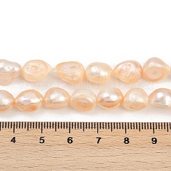 天然養殖淡水パールビーズ連売り  研磨両側  グレード2a++  桃パフ  9~10mm  穴：0.7mm  約36~39個/連  13.82~13.90インチ（35.1~35.3cm）&nbsp;PEAR-P064-20K-01C