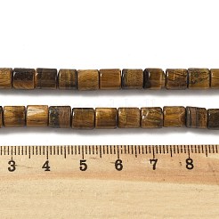 天然石タイガーアイビーズ連売り  コラム  6~6.5x6~6.5mm  穴：0.8mm  約60~61個/連  15.55インチ（39.5cm）&nbsp;G-L619-C03-6mm