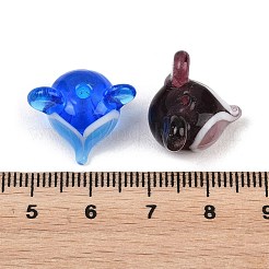 手作りランプワークビーズ  キツネ  ミックスカラー  12~12.5x17.5~18.5x16.5~17mm  穴：1.8~2mm&nbsp;LAMP-T030-01M