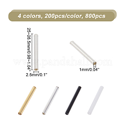 800色のガラス製ラウンドラッパビーズ4個  メタリックカラー  ミックスカラー  25~26.5x2.5mm  穴：1mm  200個/カラー&nbsp;SEED-GL0001-06