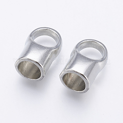 真鍮製コードエンドパーツ  カドミウムフリー＆鉛フリー  プラチナカラー  12x19mm  穴：8mm  内径：8mm&nbsp;X-KK-19X12-P