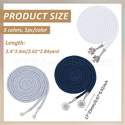 3Pcs 3 Colors Polycotton Wedding Rope with Alloy Charms for Wedding&nbsp;HJEW-BC00048