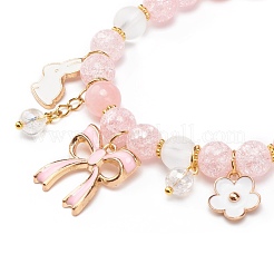 Synthetic Crackle Quartz & Natural Yellow Jade Beaded Stretch Bracelet&nbsp;BJEW-JB08527-01