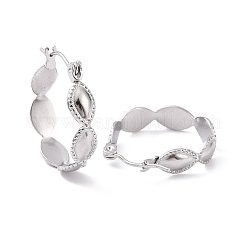 Non-Tarnish 304 Stainless Steel Oval Wrap Hoop Earrings for Women&nbsp;LS-EJEW-G293-29P