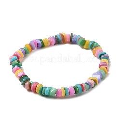 Dyed Natural Freshwater Shell Beads Stretch Bracelets for Girl&nbsp;BJEW-JB12281