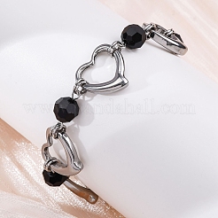 201 Stainless Steel Heart Link Chain Bracelets&nbsp;BJEW-B078-177P-01