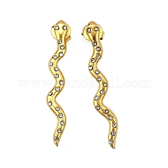 304 Stainless Steel Rhinestone Stud Earrings&nbsp;EJEW-Z116-01G