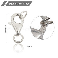 8Pcs 925 Sterling Silver Lobster Claw Clasps&nbsp;FIND-GL0001-54
