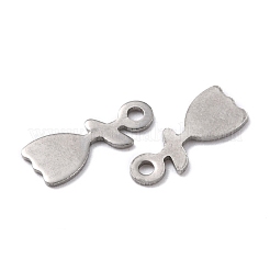 変色しにくい201ステンレススチールペンダント  花  ステンレス鋼色  15.5x6.5x0.9mm  穴：1.2mm&nbsp;STAS-K217-53