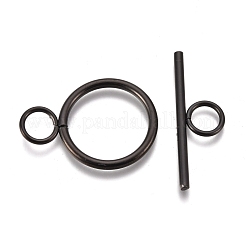 304ステンレススチールトグル留め具  リング  イオンプレーティング（ip）  電気泳動黒  リング：28x20x2mm  穴：5.5mm  バー：30x10x2mm  穴：5.5mm&nbsp;STAS-M277-05B