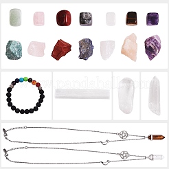 DIY Chakra Gemstone Bracelet Necklace Making Kit&nbsp;DIY-SZ0008-04