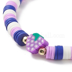 6Pcs 6 Style Handmade Polymer Clay Heishi Surfer Stretch Bracelets Set&nbsp;BJEW-TA00204